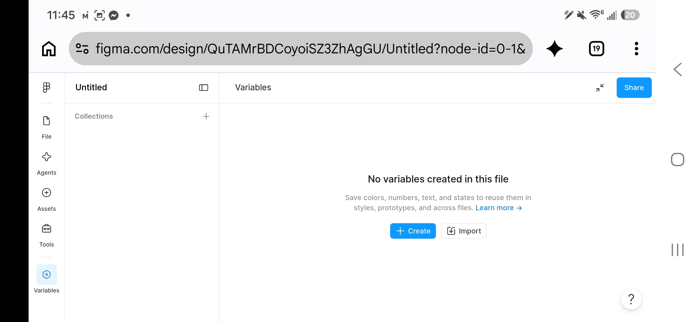 Figma's Pages panel in the left sidebar, listing 'Page 1' and 'Page 2' within a single design file.