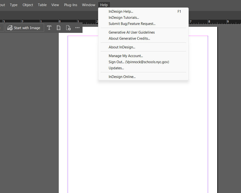 InDesign's File menu open, showing Adobe PDF Presets, Export, Publish Online, Document Presets, Package (Ctrl+Alt+Shift+P), Print Presets, Print, and Print Booklet near the bottom.